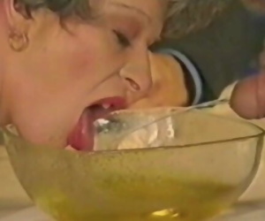 Granny drinks piss & pisses..